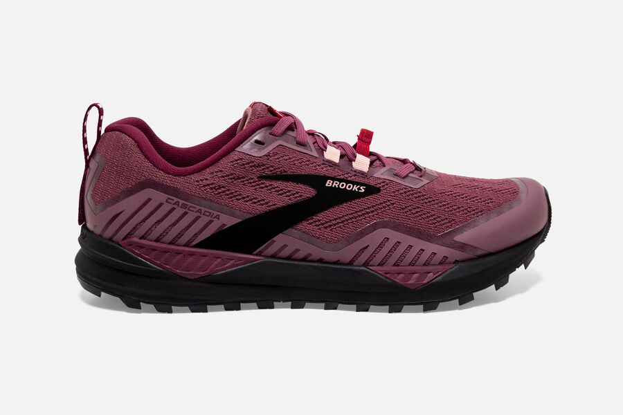 Brooks Cascadia 15 Womens UK - Trail Running Shoes - Burgundy/Black 661-DNYZGJ